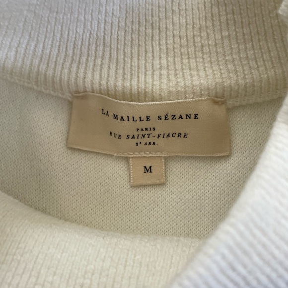 La Maille Sézane Women’s Crewneck Sweater with Black Stripes - Picture 4 of 4